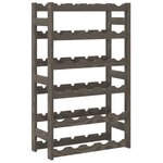 vidaXL Casier à bouteilles pour 30 bouteilles gris bois pin solide