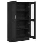 Bibliothèque vidaXL en noir et chêne  82 5x30 5x150 cm  en bois d'ingénierie
