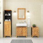 vidaXL Ensemble d'armoires de bain 4 Pièces marron noir bois de manguier