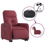 vidaXL Fauteuil inclinable électrique rouge bordeaux tissu