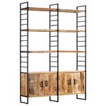 vidaXL Bibliothèque à 4 niveaux 124x30x180 cm Bois de manguier brut