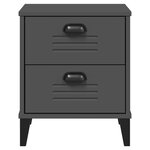vidaXL Table de chevet VIKEN gris anthracite bois d'ingénierie