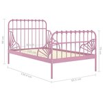 vidaXL Cadre de lit extensible sans matelas rose métal 80x130/200 cm