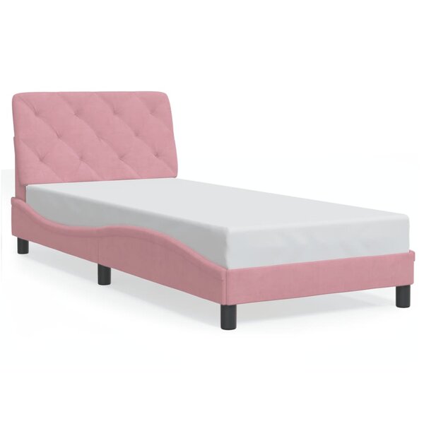 vidaXL Cadre de lit sans matelas rose 90x200 cm velours