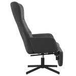 vidaXL Chaise de relaxation avec repose-pied Gris foncé Velours