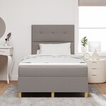 vidaXL Lit Box Spring avec Matelas Taupe 120x200 cm Tissu