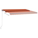 vidaXL Auvent automatique capteur de vent LED 400x350 cm Orange marron