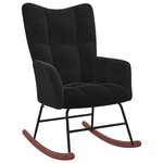 vidaXL Chaise à bascule avec repose-pied Noir Velours