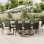 vidaXL Ensemble à manger de jardin coussins 7Pièces Noir Résine tressée