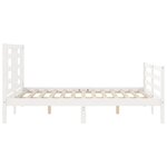 vidaXL Cadre de lit sans matelas blanc 140x190 cm bois massif
