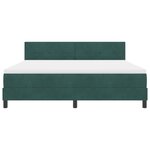 vidaXL Lit Box Spring avec Matelas & LED Vert Foncé 180x200 cm Velours