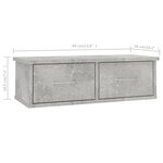 vidaXL Étagère murale avec tiroirs Gris béton Bois d'ingénierie