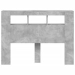 vidaXL Tête de lit à LED gris béton 140x18 5x103 5cm bois d'ingénierie