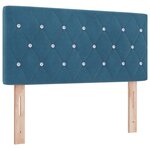 Lit Box Spring vidaXL avec Matelas et LED Bleu Foncé 100x200 cm Velours