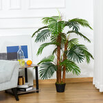 Palmier artificiel hauteur 1 2 m arbre artificiel tronc branches lichen feuilles grand réalisme pot inclus