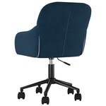 Chaise fauteuil siège pivotante de bureau informatique étude velours bleu 02_0024092