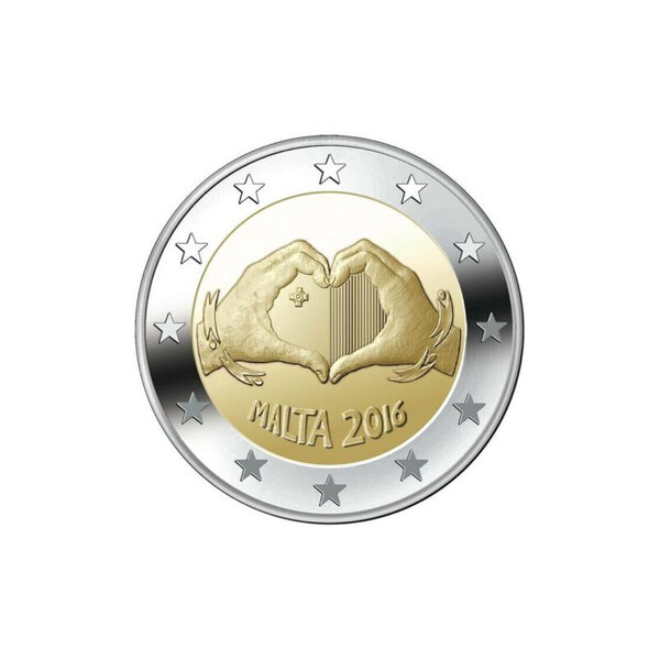 Monnaie 2 euros commémorative malte 2016 - amour