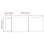 vidaXL Meubles TV 2 Pièces Noir 80x30x30 cm Bois d'ingénierie