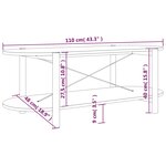 vidaXL Table basse Noir 110x48x40 cm Bois d'ingénierie