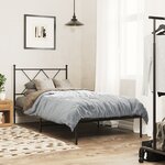 vidaXL Cadre de lit métal sans matelas avec tête de lit noir 90x200 cm