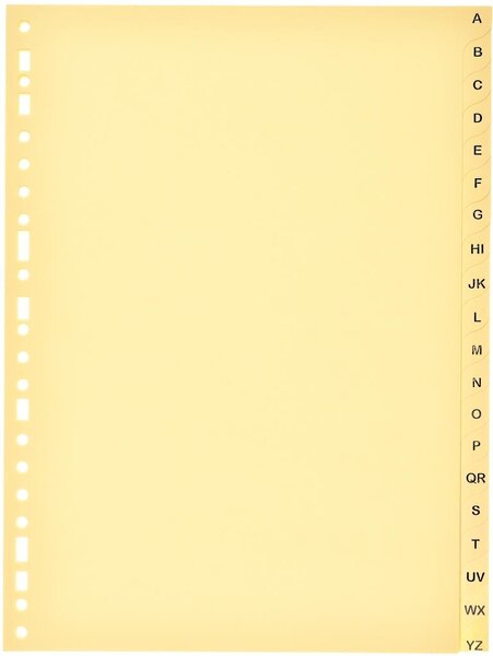 Jeu de 20 intercalaires 'alphabétiques' en Carte Recyclée 175g COUTAL