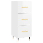 vidaXL Buffet haut Blanc brillant 34 5x34x180 cm Bois d'ingénierie