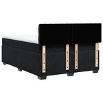 vidaXL Sommier à lattes de lit avec matelas Noir 140x200 cm Velours