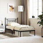 vidaXL Cadre de lit métal sans matelas avec tête de lit noir 90x200 cm