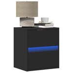 vidaXL Meubles TV muraux avec lumières LED 2 Pièces noir 41x31x45 cm