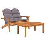 vidaXL Ensemble de salon de jardin Adirondack 3 Pièces bois acacia solide