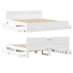 vidaXL Cadre de lit avec tête de lit sans matelas blanc 200x200 cm