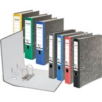Classeur À Levier Papier Marbré A4 Recycling - Gris-dos Noir - X 25 - Falken