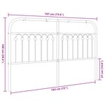 vidaXL Tête de lit métal blanc 180 cm