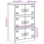 vidaXL Buffet anthracite 67x39x107 cm acier