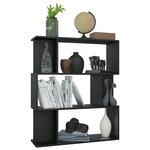 vidaXL Bibliothèque/Cloison Noir 80x24x96 cm cm Bois d'ingénierie