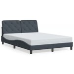 vidaXL Cadre de lit avec lumières LED gris foncé 140x200 cm velours