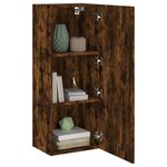 vidaXL Meuble TV mural chêne fumé 40 5x30x102 cm bois d'ingénierie