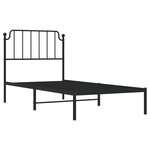 vidaXL Cadre de lit métal avec tête de lit noir 90x190 cm
