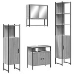 vidaXL Ensemble de meubles de salle de bain 4 Pièces Sonoma gris