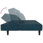 vidaXL Canapé-lit à 2 places avec deux oreillers bleu velours