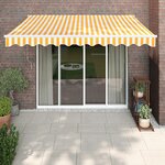 vidaXL Auvent rétractable automatique jaune et blanc 3 5x2 5 m