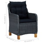 vidaXL Mobilier à dîner 9 Pièces avec coussins Résine tressée Gris foncé