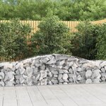 vidaXL Paniers à gabions arqués 5 Pièces 400x50x60/80 cm Fer galvanisé