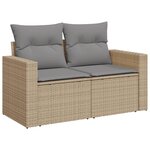 vidaXL Salon de jardin et coussins 13 Pièces mélange beige résine tressée