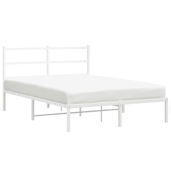 vidaXL Cadre de lit métal sans matelas et tête de lit blanc 140x200 cm