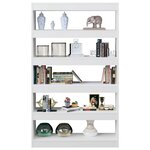 vidaXL Bibliothèque/Séparateur de pièce Blanc brillant 100x30x166 cm