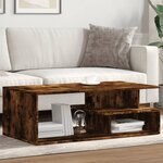 vidaXL Table basse chêne fumé 102x55x35 cm bois d'ingénierie