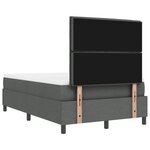 vidaXL Lit à ressorts avec matelas et banc gris foncé 120x200 cm en tissu