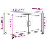 vidaXL Meuble TV blanc 68x39x43 5 cm acier laminé à froid