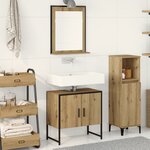 vidaXL Ensemble de meubles de salle de bain 2 pièces en chêne artisan en bois d'ingénierie